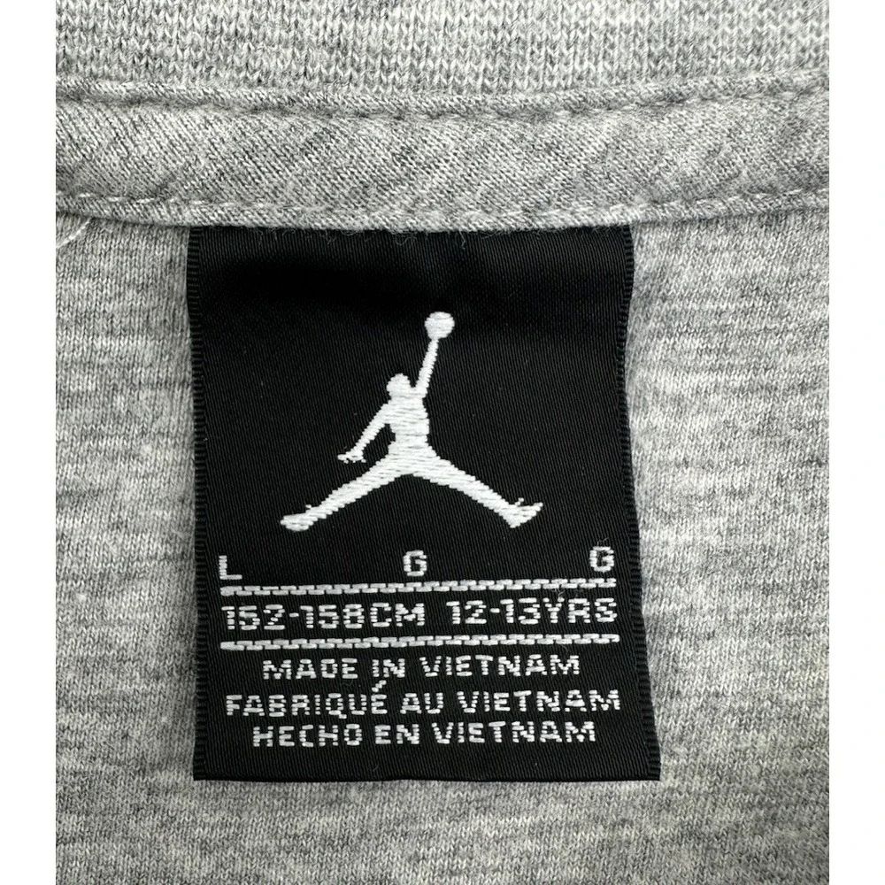 Jordan‎ Sweatshirt Youth  L Gray Fleece Lined Standard Fit Long Sleeve Pockets - Picture 4 of 9